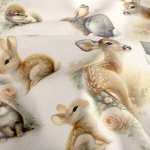 Softshell digital print forest animals offwhite