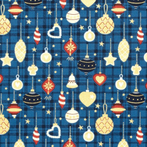 cotton christmas balls navy/gold