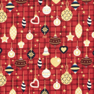 cotton christmas balls red/gold