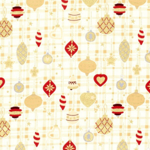 cotton christmas balls offwhite/gold