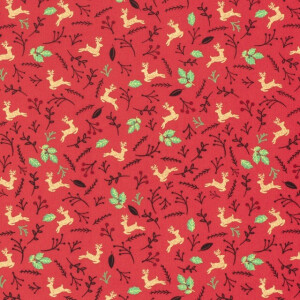 cotton christmas deer red/gold