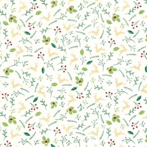 cotton christmas deer offwhite/gold