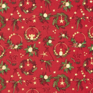 cotton christmas ornaments red/gold