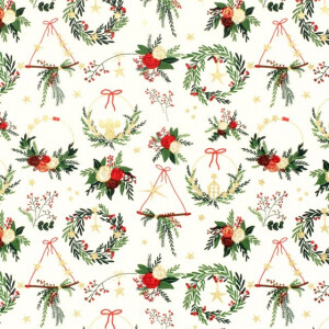 cotton christmas ornaments offwhite/gold