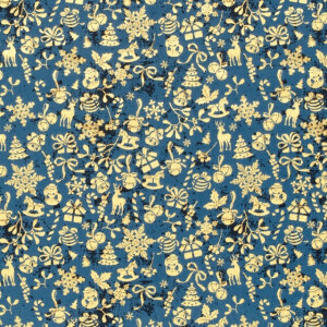 cotton christmas ornaments navy/gold