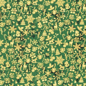 cotton christmas ornaments green/gold