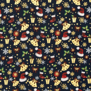 cotton christmas ornaments navy/gold