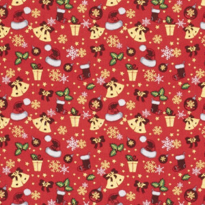 cotton christmas ornaments red/gold