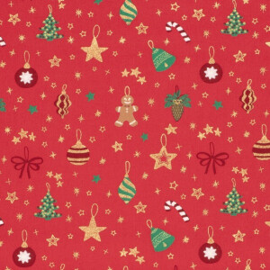 cotton christmas balls red/gold