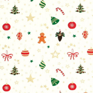 cotton christmas balls offwhite/gold