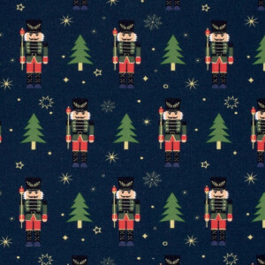 french terry christmas nutcracker navy/gold