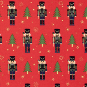 french terry christmas nutcracker red/gold