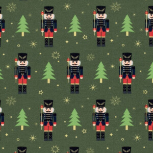 french terry christmas nutcracker green/gold