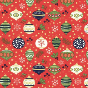 french terry christmas balls red/gold
