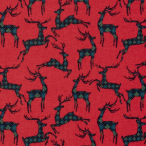 flannel christmas deer red