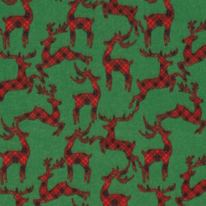 flannel christmas deer green