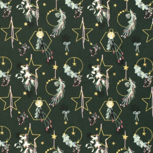cotton christmas ornaments dark green/gold