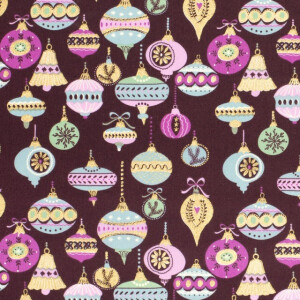 cotton christmas balls wine-red/gold