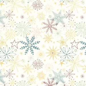 cotton christmas stars offwhite/gold