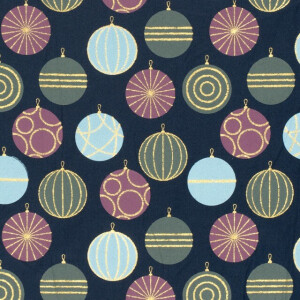 cotton christmas balls navy/gold