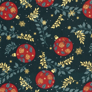 cotton christmas balls dark green/gold