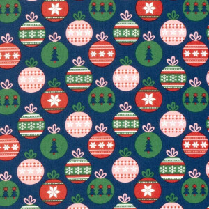 cotton christmas balls navy