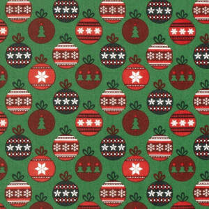cotton christmas balls green