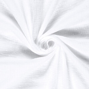 Cotton muslin dobby dots white