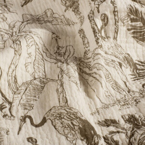 cotton muslin jungle taupe grey