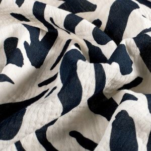 cotton muslin abstract navy