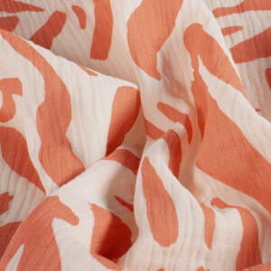 cotton muslin abstract coral