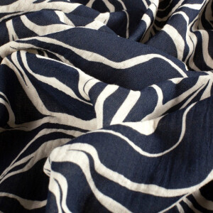 cotton muslin abstract navy