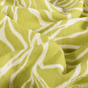 cotton muslin abstract lime