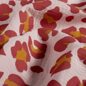 cotton muslin leopard old pink
