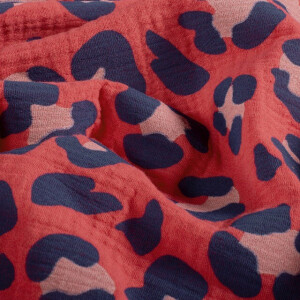 cotton muslin leopard fuchsia