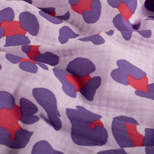 cotton muslin leopard lavender