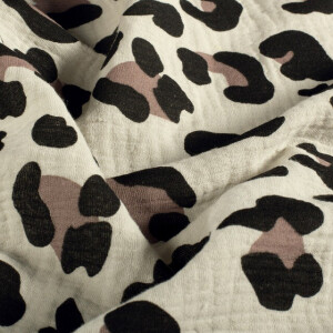 cotton muslin leopard beige