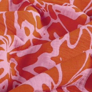 cotton muslin abstract orange