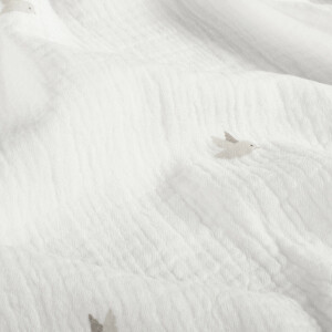 cotton muslin birds offwhite