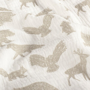 cotton muslin animals offwhite