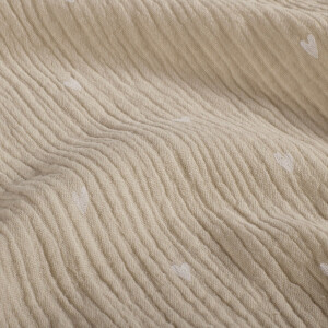 cotton muslin hearts beige