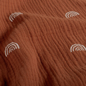 cotton muslin rainbows old pink