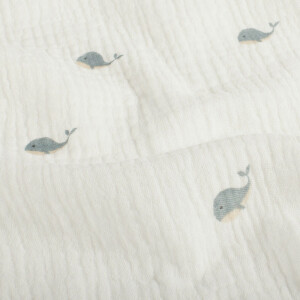 cotton muslin whales offwhite