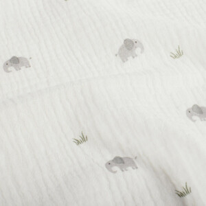 cotton muslin elephants offwhite