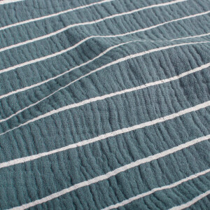 cotton muslin stripes offwhite/indigo