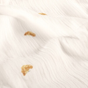 cotton muslin digital printed croissants offwhite