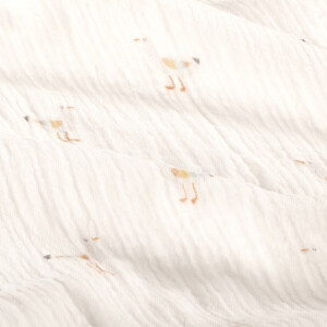 cotton muslin digital printed seagulls offwhite