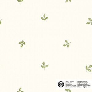 cotton muslin digital printed leaves offwhite