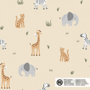 cotton jersey animals beige