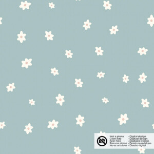 cotton jersey flowers baby blue